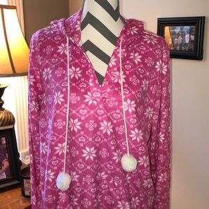 Ladies Long sleeve hoodie nightgown by Jenni sz XL